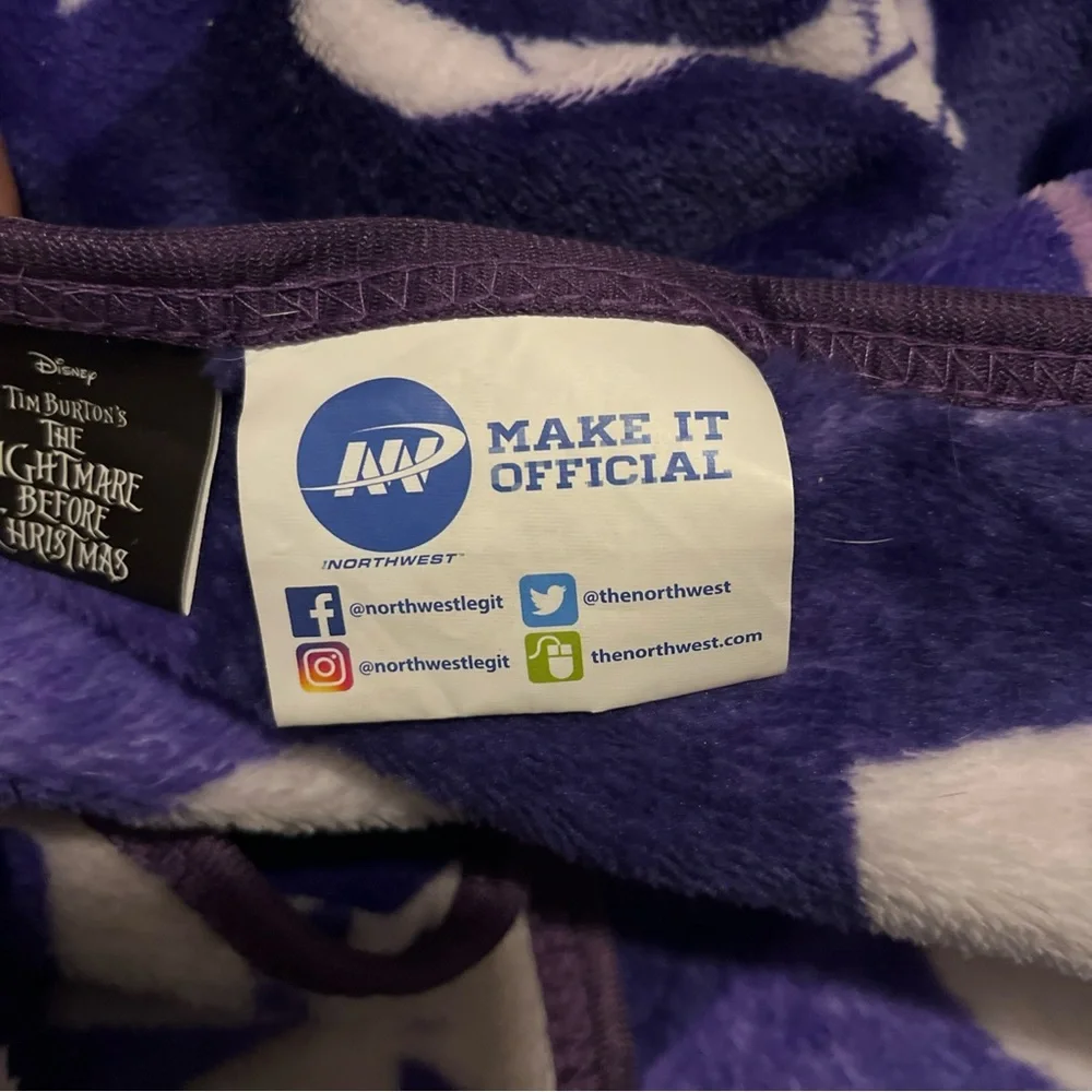 Disney Nightmare Before Christmas Lock Shock & Jack Barrel Oogie Boogie Blanket